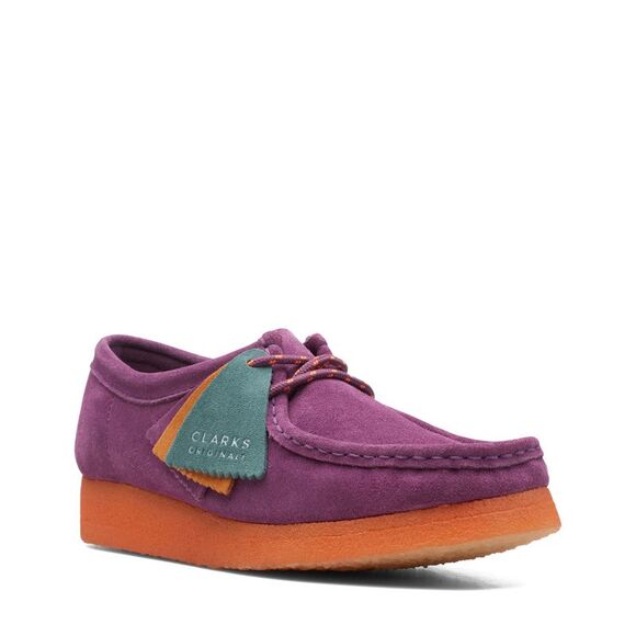 Clarks Womens Wallabee Purple Shoes (NWT) - Picture 2 of 6